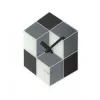 NeXtime klok 8171 Cubic, 43,5x37 cm, wand, zwart/wit/grijs