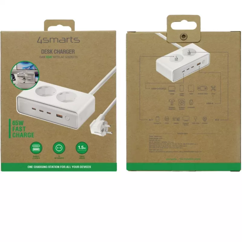 Oplader 4smarts 540065 universeel AC snellader 4 poorten