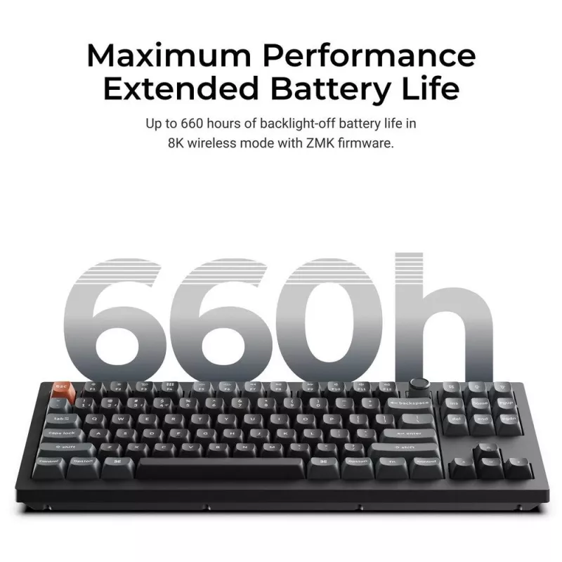 Mechanisch toetsenbord Keychron V3 Ultra 8K – kabel & Bluetooth, QWERTY, RGB, zwart