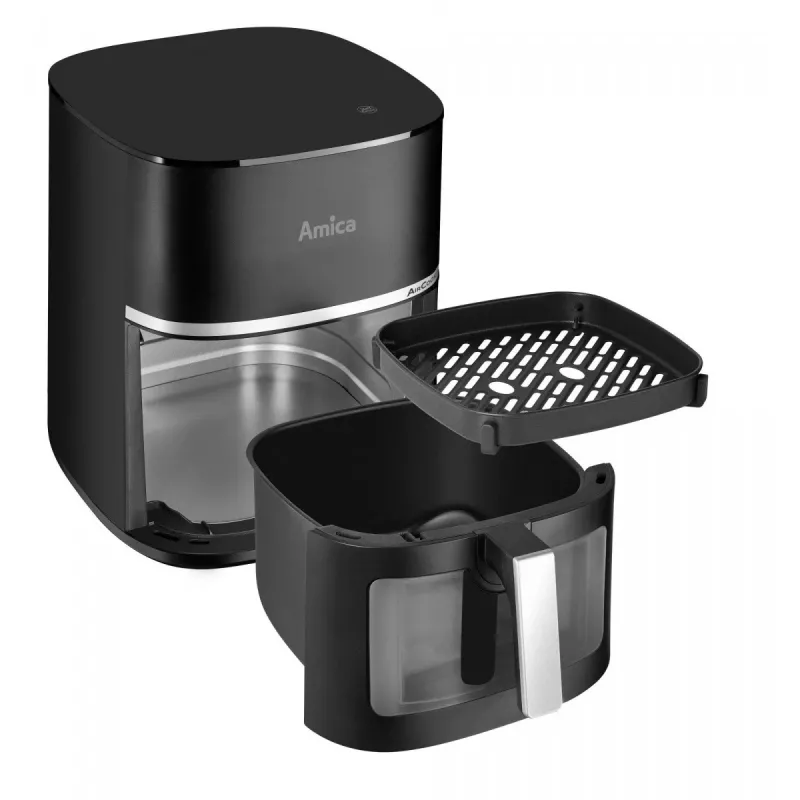 Amica AFM 6020 heteluchtfriteuse, 7,2 l, 1700 W, 10 programma's, lcd-display, zwart