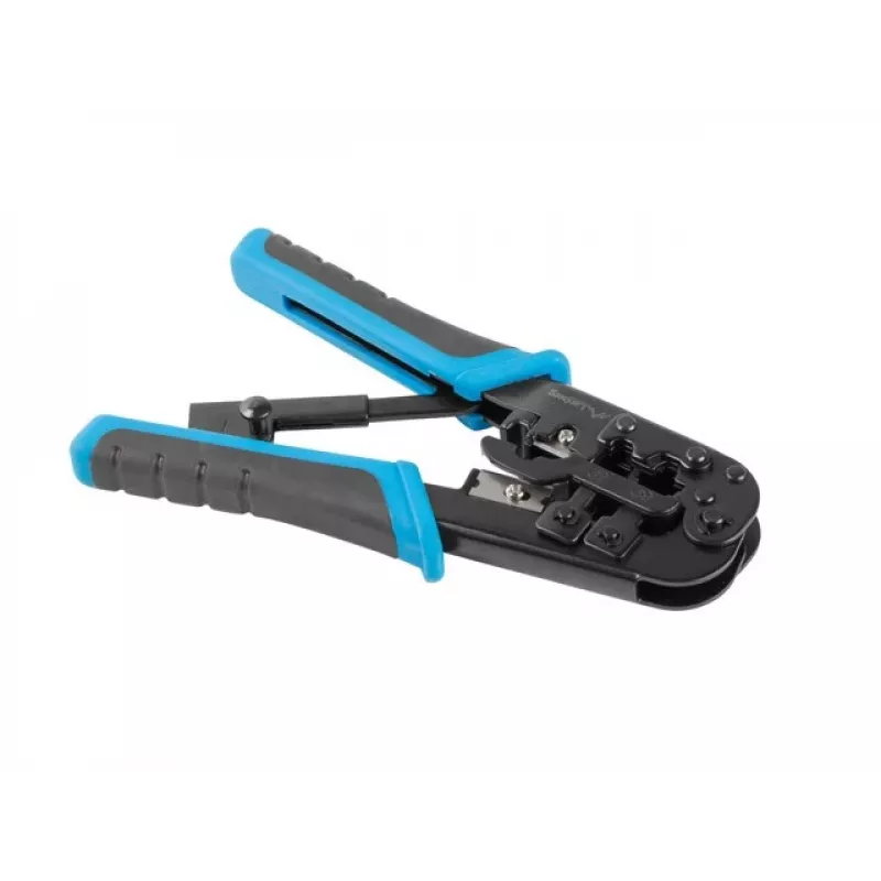 Krimptang LANBERG NT-0201 voor RJ-45-stekkers, 180 mm, 315 g, zwart/blauw