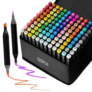 Alcoholmarker-set Extralink 120 kleuren dual-tips
