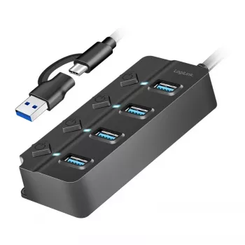 USB 3.2 Gen1-hub, 4x USB-A aan-/uitschakelaar