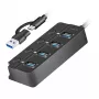 USB 3.2 Gen1-hub, 4x USB-A aan-/uitschakelaar