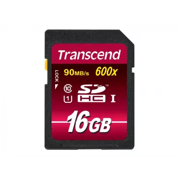 Flashgeheugen Transcend 16GB SDHC Class 10 UHS-I 600x TS16GSDHC10U1