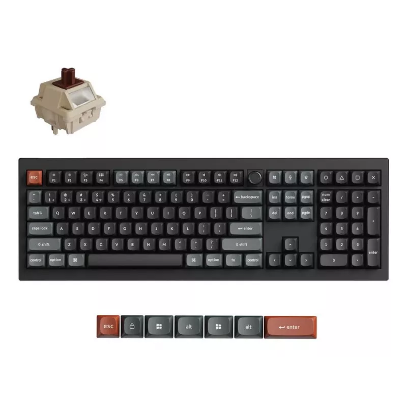 Mechanisch Full-size toetsenbord Keychron V6 Ultra 8K — QWERTY, Bluetooth, RGB, zwart
