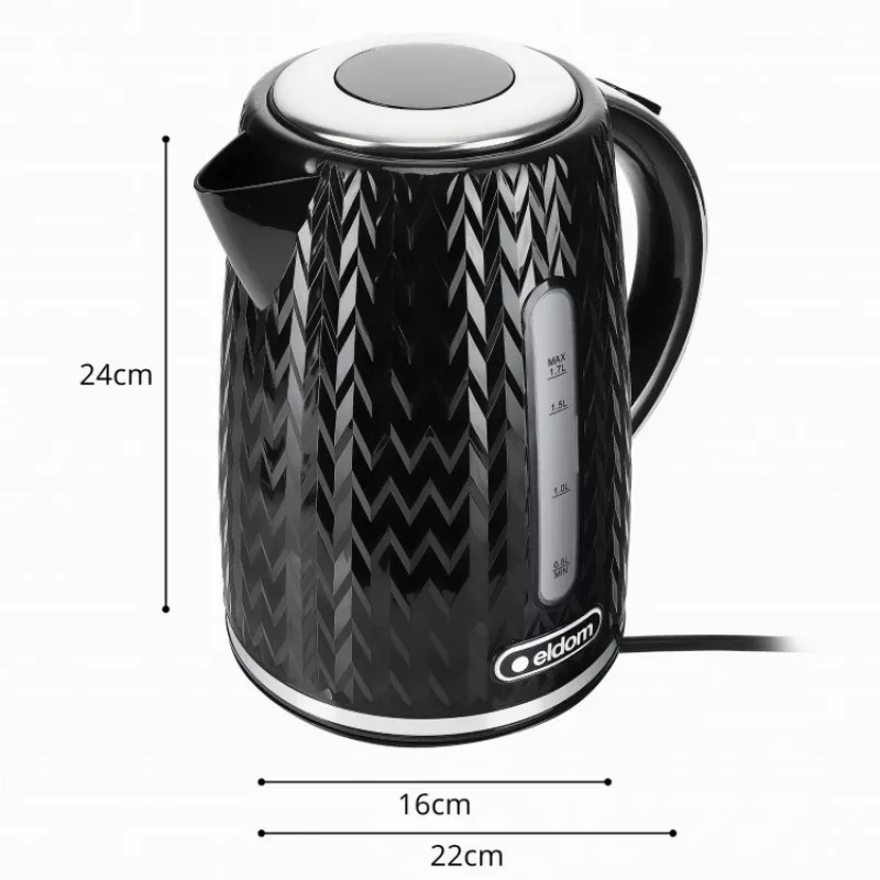 NELO waterkoker, 1,7 l inhoud, 2000 W, zwart