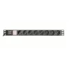 Power Distribution Unit GEMBIRD EG-PDU-014-C14, 8 AC-uitgangen, C14-ingang, 3 m kabel, 1U, 3680 W, 10 A, aluminium, zwart