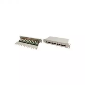 Patchpaneel desktop - patchpaneel - CAT 6 - STP - RJ-45 X 12 - grijs, RAL 7035 -