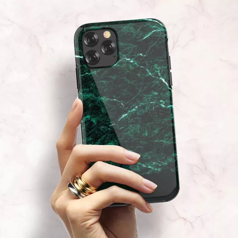 Hoesje Devia Marble-serie voor iPhone 11 Pro Max — groen, slanke pasvorm, hardcase