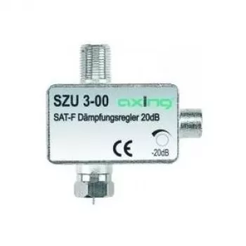axing SZU 3-00 - 0,0001 - 2,4 GHz - 20 dB - zilver - F-bus/F-stekker - aluminium