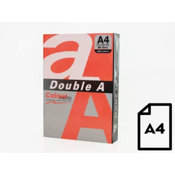 Kleurpapier Double A, 80 g, A4, 500 vel, rood