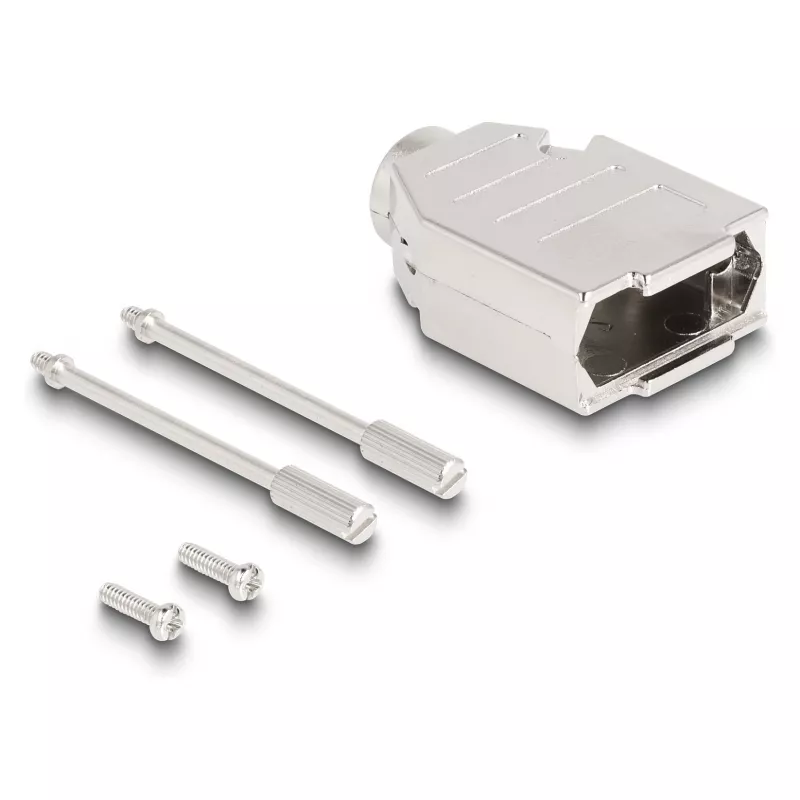 Kabeltule DELOCK D-Sub-behuizing 9-polig (stekker/bus) zilver kunststof, 31×46×16 mm