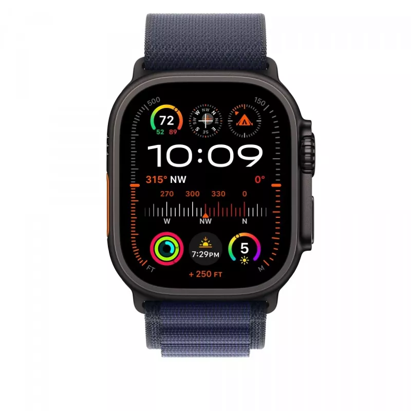 Apple 49 mm Navy Alpine Loop - klein - zwart titanium afwerking
