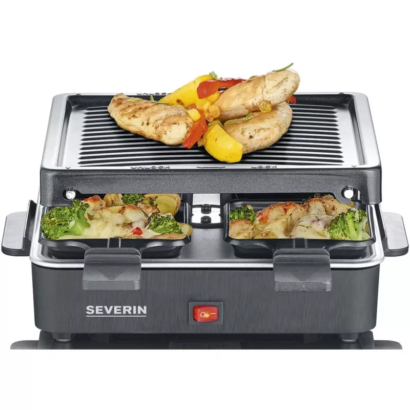 Severin mini raclette grill 4 kleine antiaanbakpannetjes 600 W