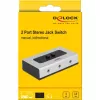 Audio-jack-schakelaar 3,5 mm 2 poorten handmatig bidirectioneel, schakelaar grijs/zwart