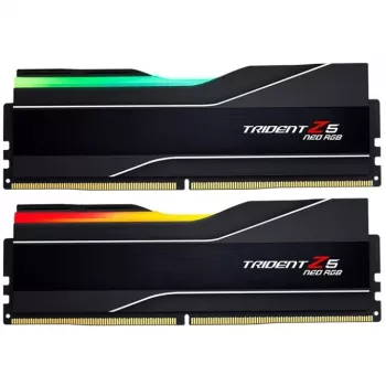 DIMM 64 GB DDR5-6000 (2x 32 GB) dual-kit, werkgeheugen zwart, F5-6000J3238G32GX2-TZ5NR, Trident Z NEO RGB, AMD EXPO