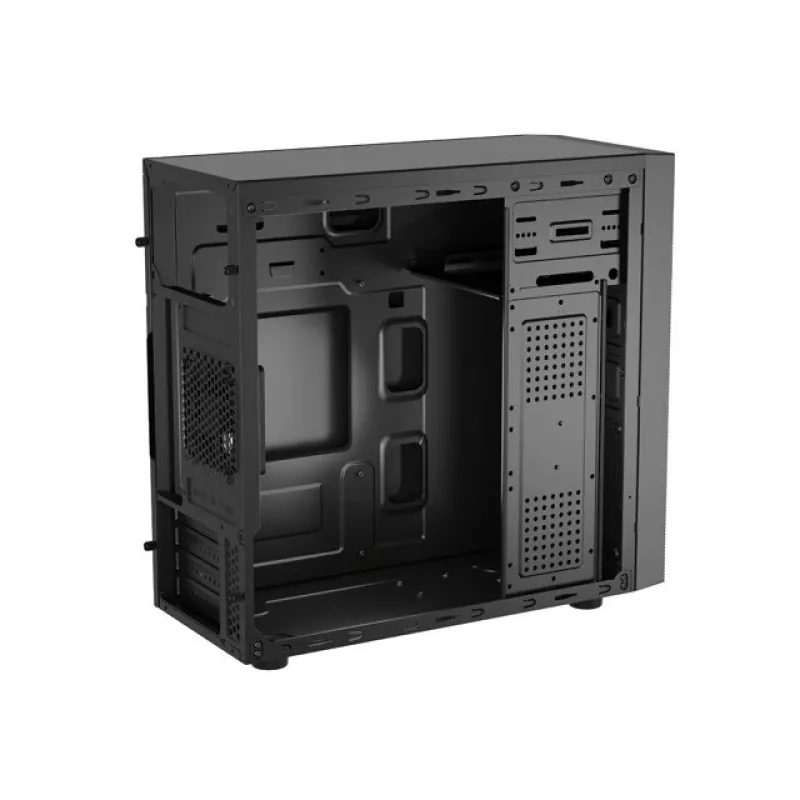 PC-behuizing NATEC Helix Mini Tower zwart — microATX/Mini-ITX, 3×3,5 inch + 5×2,5 inch, 33 cm GPU, USB-C/USB-A aansluitingen
