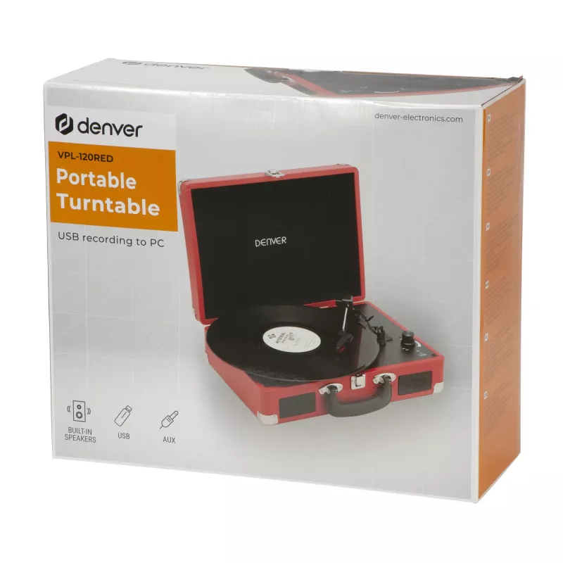 DENVER VPL-120 - platenspeler - rood