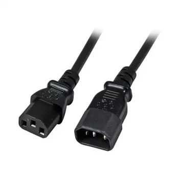 EFB-Elektronik IEC-verlengkabel C14 180° - C13 180°, zwart, 2,0 m, 3 x 0,75 mm² fabrikant: EFB Elektronik (EK503.2)