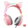 Hoofdtelefoon Onikuma X15Pro gaming-hoofdtelefoon roze kattenoren