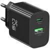 USB-oplader usams USA001629 25W 1×USB-C + 1×USB-A snelladen