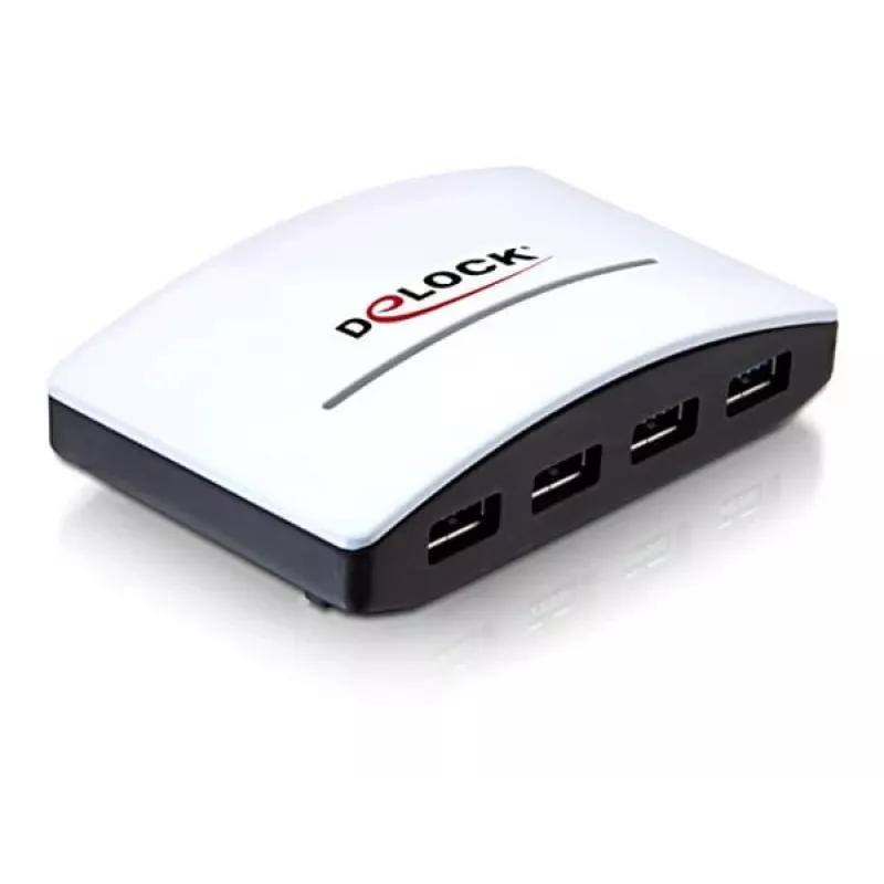 USB-hub DeLOCK 4 poorts 5000 Mbit/s zwart wit