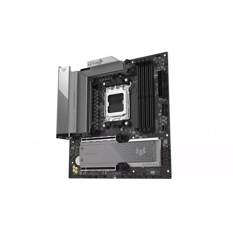 Moederbord Sapphire NITRO+ B850M WIFI — AMD B850, socket AM5, micro ATX, DDR5, 4x DIMM, Wi-Fi 6, 2,5Gb LAN, 2x M.2