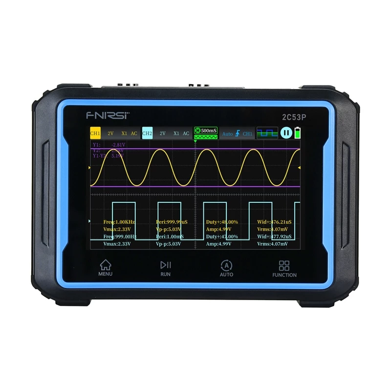 Draagbare 3-in-1 FNIRSI 2C53P 4,3-inch touchscreen-oscilloscoop