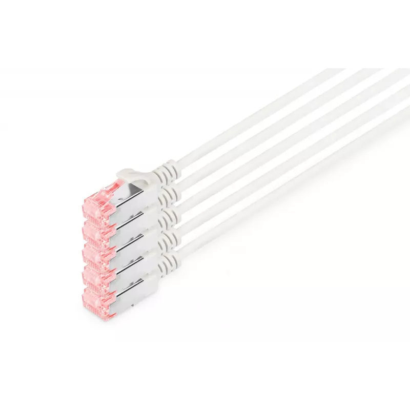 Digitus DK-1624-100S-5 CAT 6 U/FTP Slim patchkabel, 10 m, grijs, 5-pack