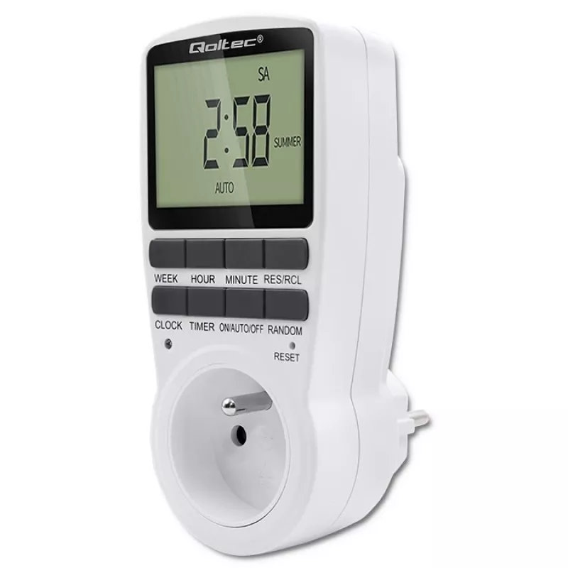 Elektronische timer QOLTEC PC0628 met LCD-display, 24-uurs countdown