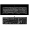 Bekabeld A4Tech-toetsenbord FX60H USB QWERTY – Full-Size 100%, achtergrondverlichting wit, grijs, USB-hub
