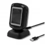Vaste 1D/2D-barcodescanner QOLTEC 50864, LED-sensor, USB (bekabeld), zwart, 145×85×80 mm