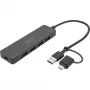 USB-hub, Digitus, DA-70235, 4-poorts, USB 3.2 Gen 1, Type-A en Type-C, 12000 Mbit/s