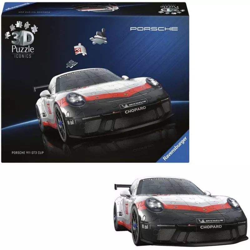 3D-puzzel Ravensburger Iconics Porsche 911 GT3 Cup – modelbouwset