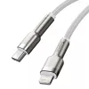 USB-C naar Lightning kabel Baseus Cafule 1 m, 20 W, zinkbehuizing, wit
