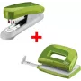 Nietmachine- en perforatorset NOVUS E15+ en E210 — bureaunietmachine met tangnietmachine, groen