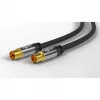 Goobay TV-antennekabel (135 dB type), 4-voudig afgeschermd, 2 m, zwart – verguld, coax-bus > coax-stekker (70367)