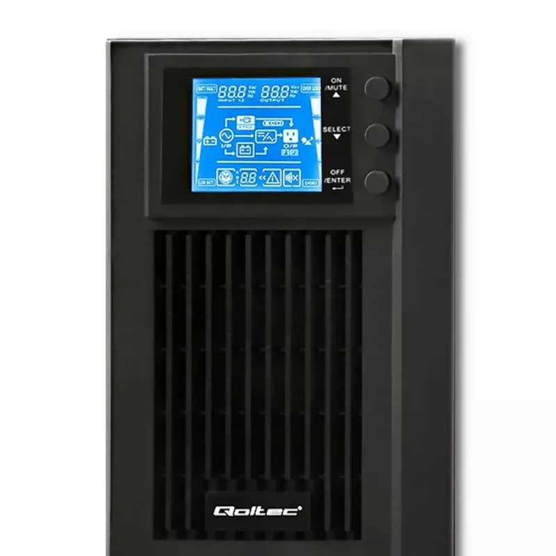 Qoltec 53042 UPS (uninterruptible power supply) dubbelconversie (online) 1 kVA 800 W 2 AC-uitgangen