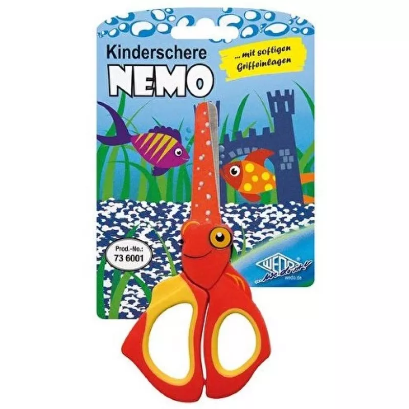 WEDO 73 6001 kinderknipschaar, rechte snede, 130 mm, rood-geel