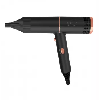 Haardroger Adler AD 2278 — 1400 W, 2 warmtestanden, ionenfunctie, opvouwbare handgreep, zwart