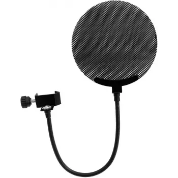 Microfoonpopfilter Omnitronic model 60006250 metaal zwart, rond mesh-windscherm