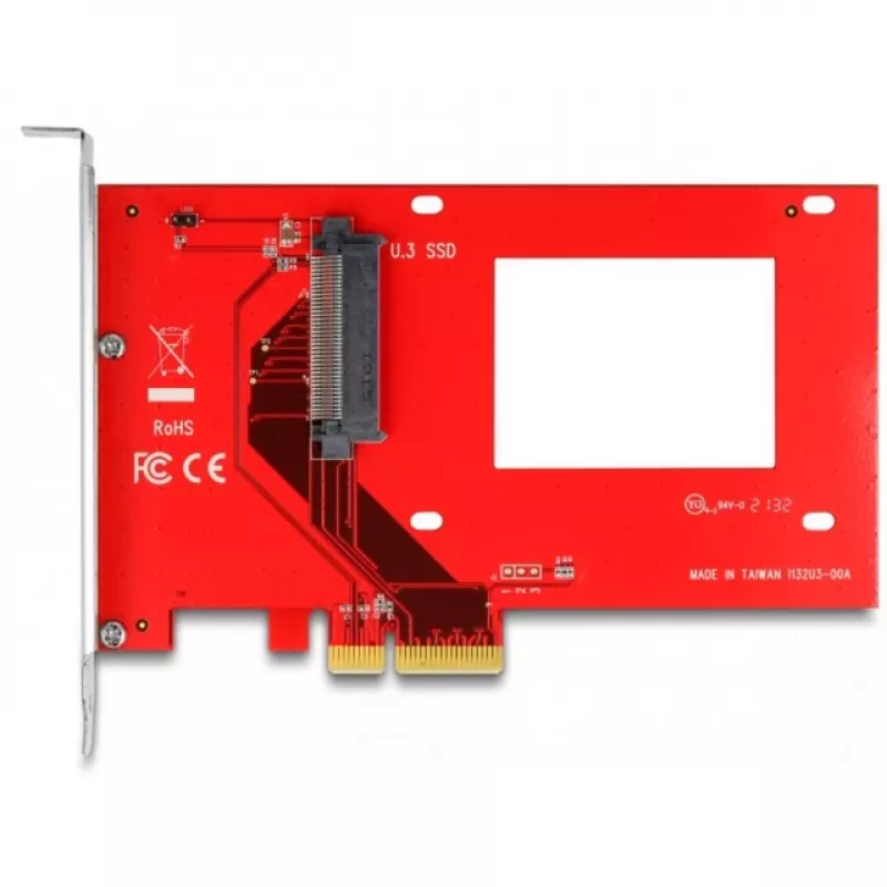 DeLOCK PCI Express x4-kaart naar 1 x interne U.3 rood zilver