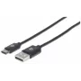 Manhattan USB-C naar USB-A kabel, 50 cm, stekker naar stekker, zwart, 480 Mbit/s (USB 2.0), Hi-Speed USB, levenslange garantie, komt overeen met USB2AC50CM