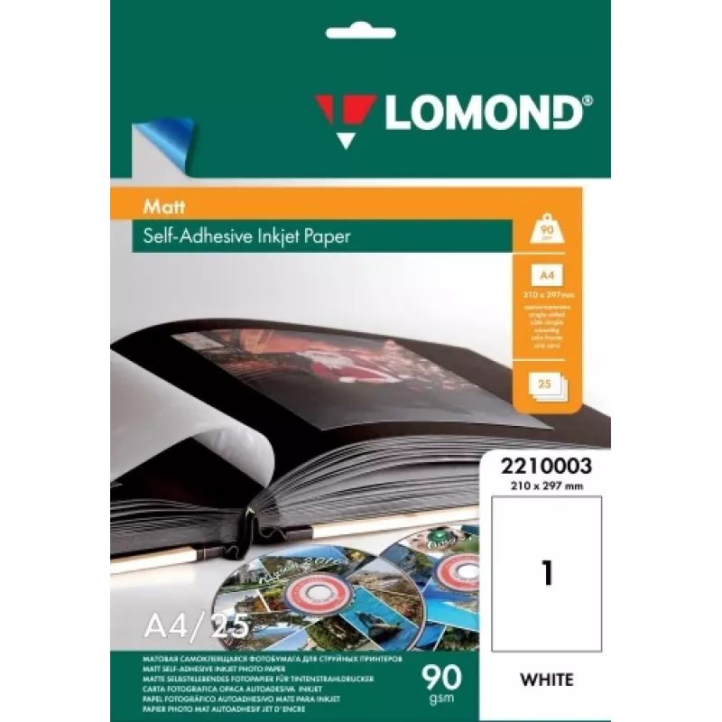 Lomond zelfklevend inkjet-fotopapier mat A4 25 vel