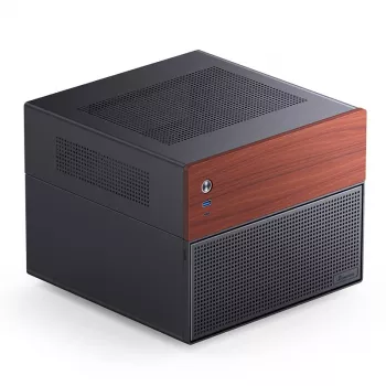 Jonsbo N4 microtower behuizing zwart robuust staal compacte PC-behuizing