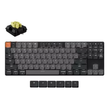 Mechanisch toetsenbord Keychron K1X-A4 80% QWERTY Engels, USB + Bluetooth, 87 toetsen, LED-achtergrondverlichting, grijs