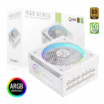 Gamemax voeding, 80 PLUS, Gold | RGB 1050G WH | 1050 W