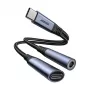 2-in-1 audioadapter Joyroom SY-C02 — Type-C naar 3,5 mm + Type-C, zwart