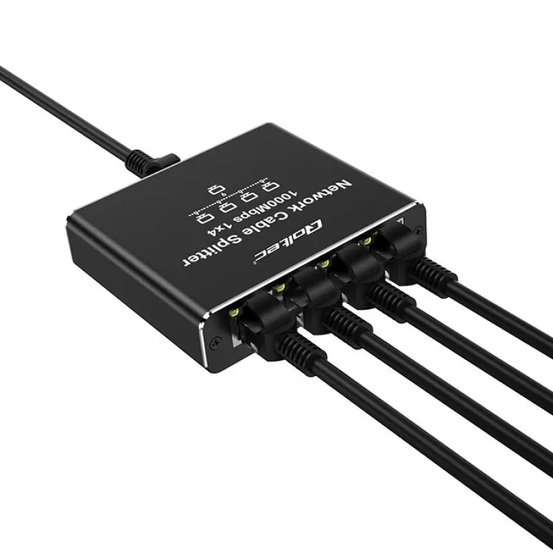 Ethernet mini-switch QOLTEC 52293 1x4 RJ45, unmanaged netwerksplitter 1-in 4-out